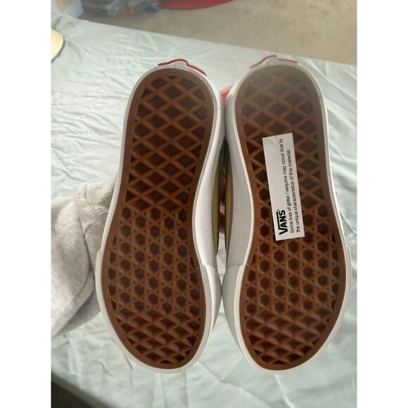 NIB! Vans Old Skool V Glitter Two Tone Velcro Shoes - Toddler Size 12 - Picture 1 of 7